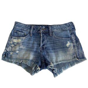 Abercrombie & Fitch Denim Shorts Size 26 Medium Destroyed Wash Jeans